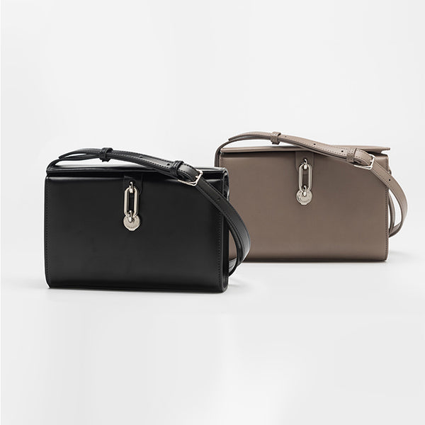Chic Black Leather Womens Crossbody Bags Purse Shoulder Bag for Women Genuine Leather