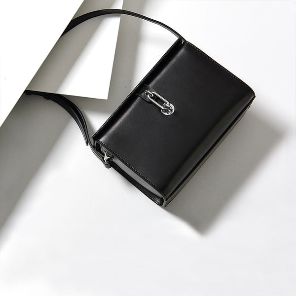 Chic Black Leather Womens Crossbody Bags Purse Shoulder Bag for Women