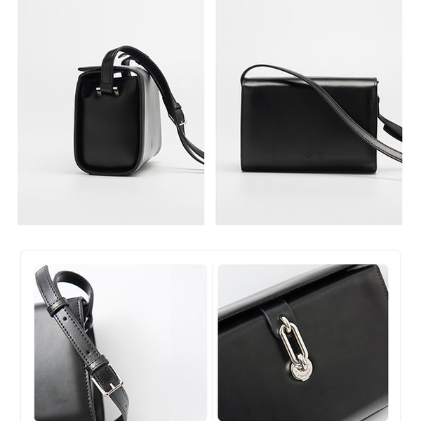 Chic Black Leather Womens Crossbody Bags Purse Shoulder Bag for Women chic