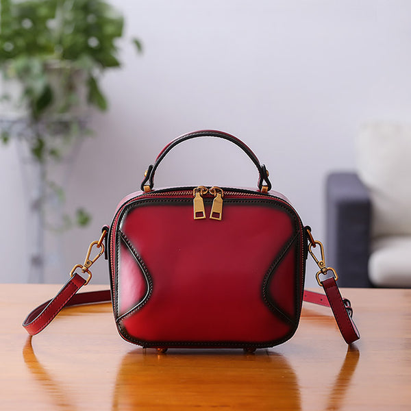 Chic Cube Bag Womens Leather Crossbody Bags Shoulder Bag for Women Handmade