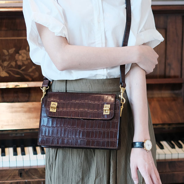 Chic Ladies Brown Leather Crossbody Purse Cross Shoulder Bag Cool