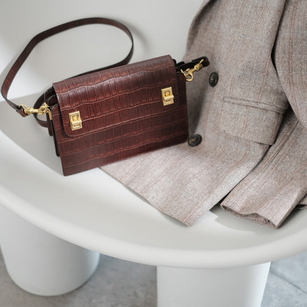 Chic Ladies Brown Leather Crossbody Purse Cross Shoulder Bag Cute