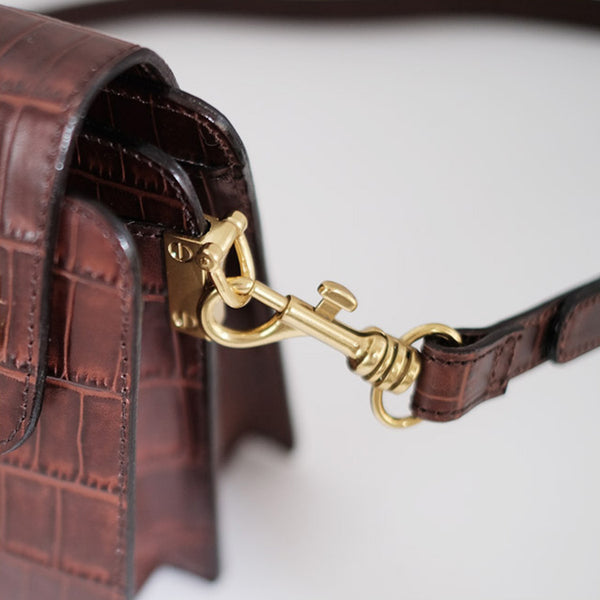 Chic Ladies Brown Leather Crossbody Purse Cross Shoulder Bag Funky