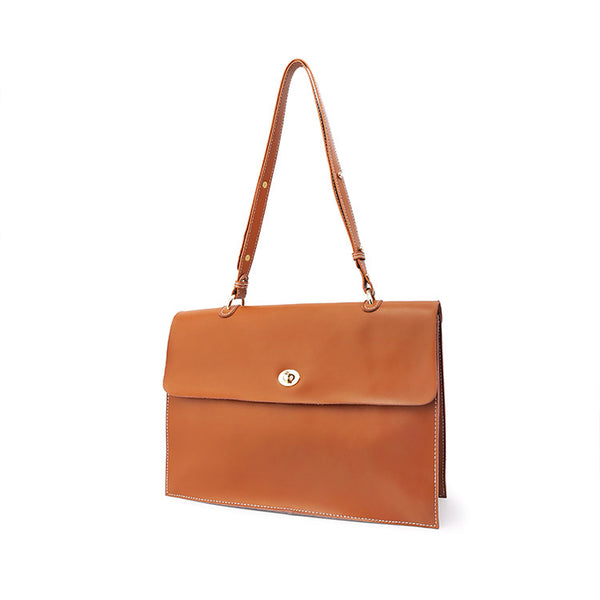 Chic Ladies Brown Leather Handbags Leather Shoulder Bag for Women fashion