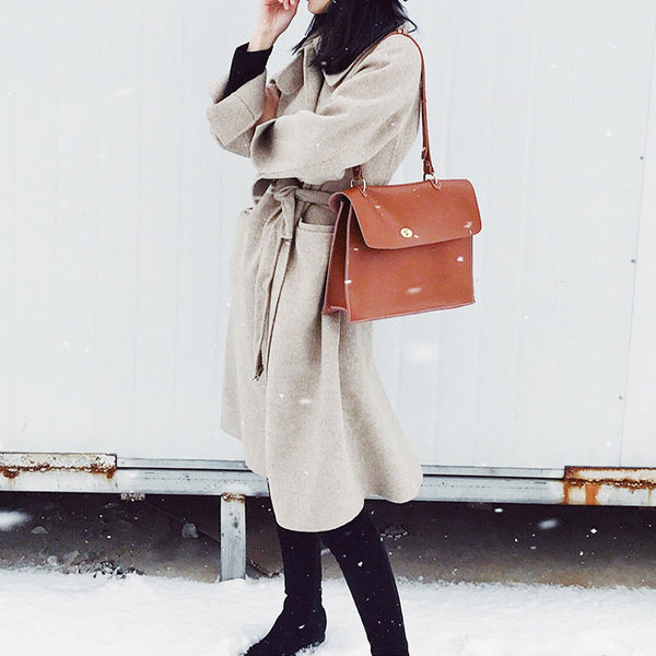 Chic Ladies Brown Leather Handbags