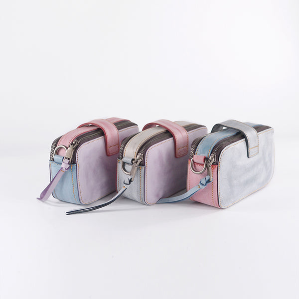 Chic Ladies Small Wax Leather Shoulder Satchel Bags Crossbody Purse for Women Gift
