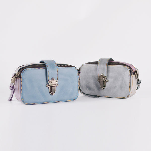 Chic Ladies Small Wax Leather Shoulder Satchel Bags Crossbody Purse for Women Beautiful