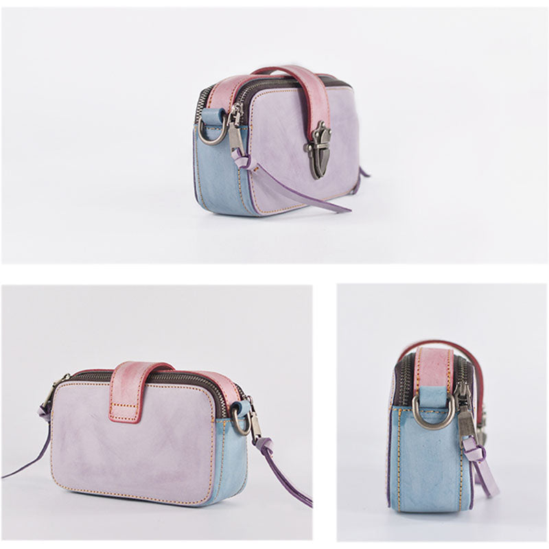 Chic Ladies Small Wax Leather Shoulder Satchel Bags Crossbody Purse for Women Chic