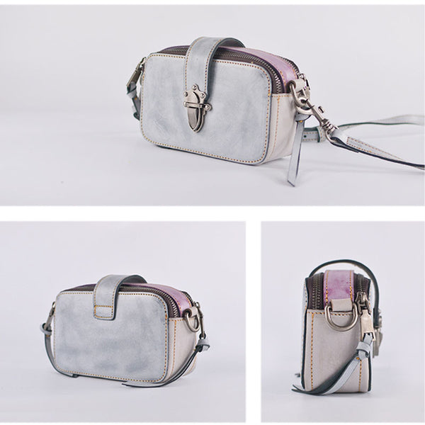 Chic Ladies Small Wax Leather Shoulder Satchel Bags Crossbody Purse for Women Cool