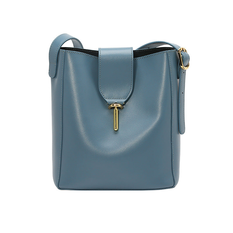 Chic Leather Womens Tote Bag Leather Shoulder Bag Purse for Women Blue