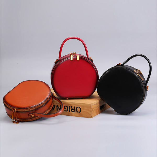 Chic Women Leather Circle Bag Crossbody Bags Handbags Purses for Women Chic