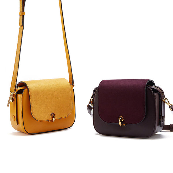 Chic Women Orange Leather Crossbody Bags Shoulder Bag for Women Accessories