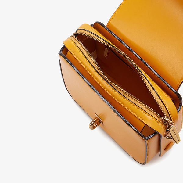 Chic Women Orange Leather Crossbody Bags Shoulder Bag for Women beautiful