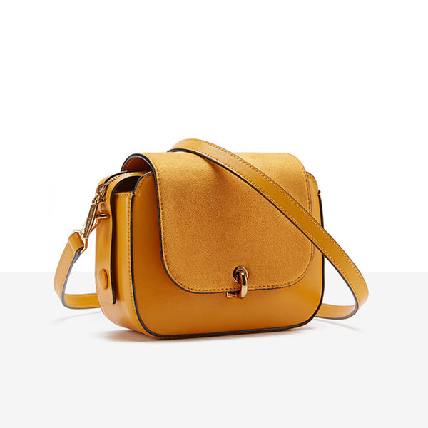 Chic Women Orange Leather Crossbody Bags Shoulder Bag for Women
