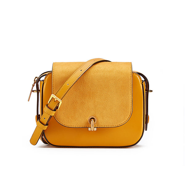 Chic Women Orange Leather Crossbody Bags Shoulder Bag for Women work bag