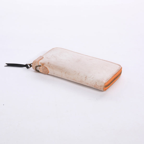 Chic Women's Waxed Leather Billfold Zip Around Wallet For Women Boutique