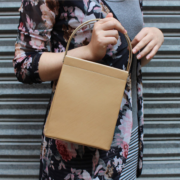 Chic Womens Beige Leather Tote Bag Leather Handbags for Women Boutique