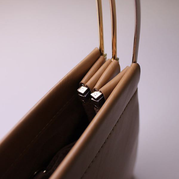 Chic Womens Beige Leather Tote Bag Leather Handbags for Women cool