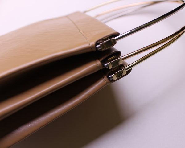 Chic Womens Beige Leather Tote Bag Leather Handbags for Women cute