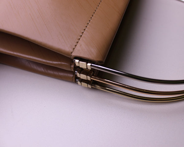 Chic Womens Beige Leather Tote Bag Leather Handbags for Women small