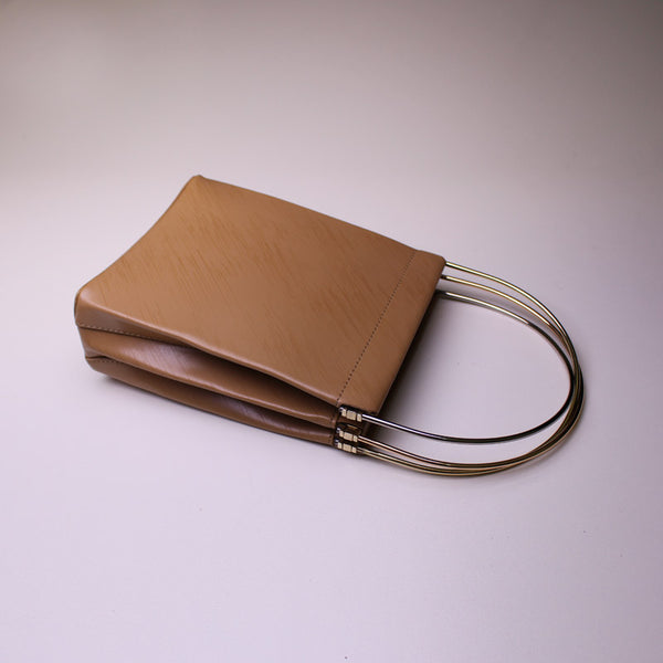 Chic Womens Beige Leather Tote Bag Leather Handbags for Women