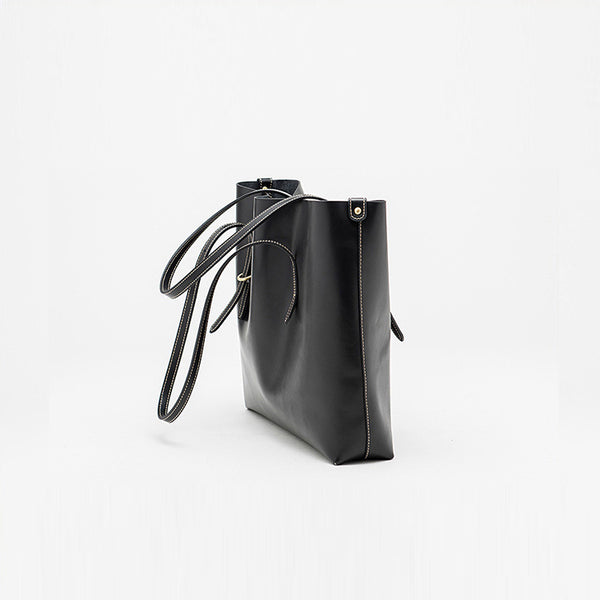 Chic Womens Brown Leather Tote Bag Leather Handbags for Women Minimalism