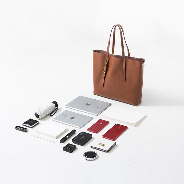 Chic Womens Brown Leather Tote Bag Leather Handbags for Women work bag