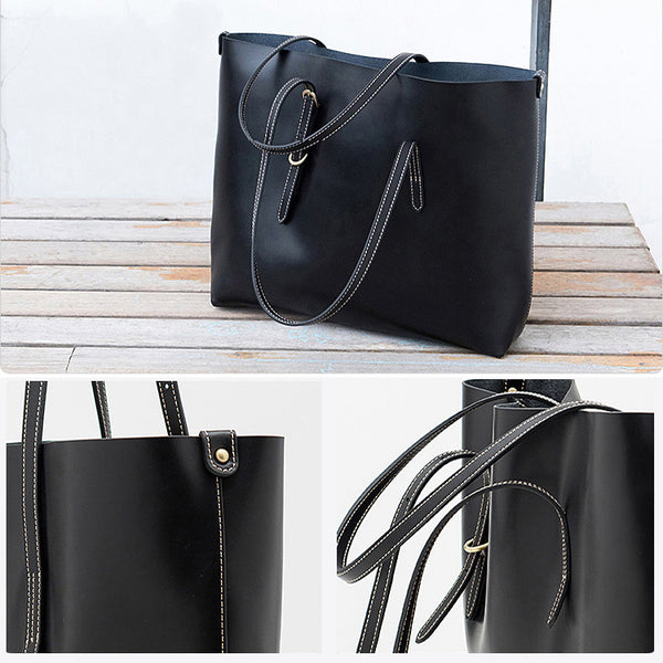 Chic Womens Brown Leather Tote Bag Leather Handbags for Women Vintage