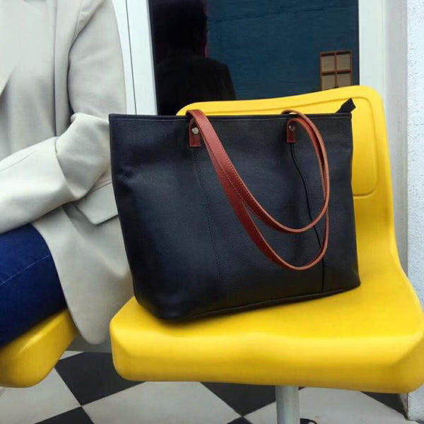 Handmade Womens Leather Tote Bags Purse With Zipper Closure Handbags For Women Fashion