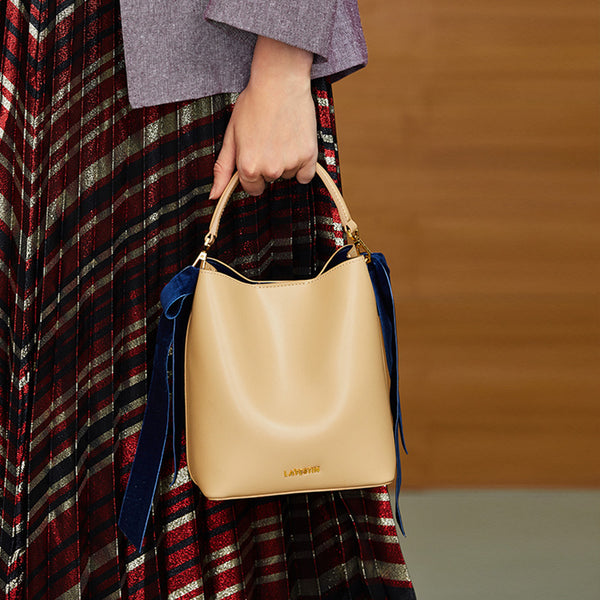 Chic Womens Bucket Bag Leather Handbags Crossbody Bags for Women work bag