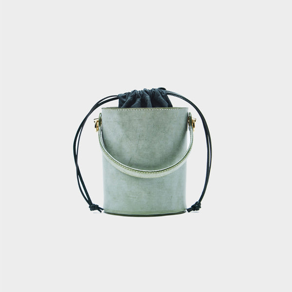 Chic Womens Green Leather Crossbody Bucket Bag Handbags Purse for Women