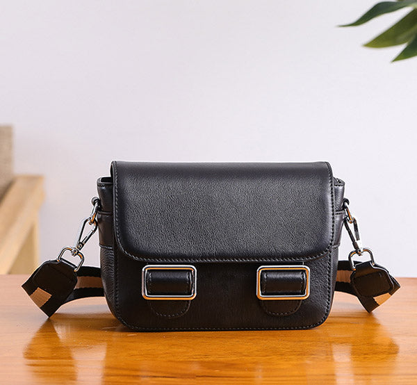 Chic Womens Leather Satchel Bag Crossbody Bags Purse for Women Black