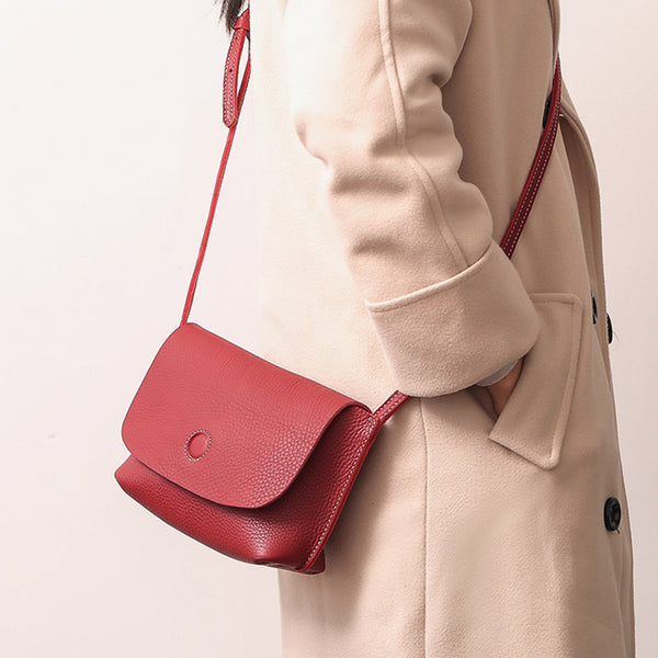 Chic Womens Leather Satchel Bag Small Crossbody Bags Purses for Women Handmade