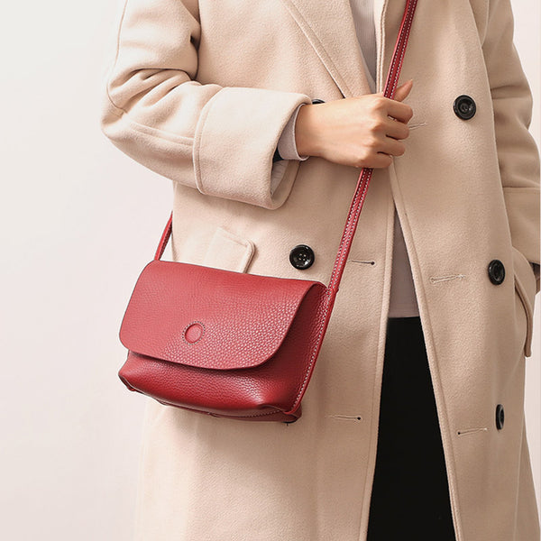 Chic Womens Leather Satchel Bag Small Crossbody Bags Purses for Women Minimalist
