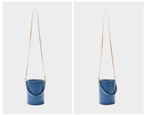 Chic Womens Red Leather Crossbody Bucket Bag Handbags Purse for Women small