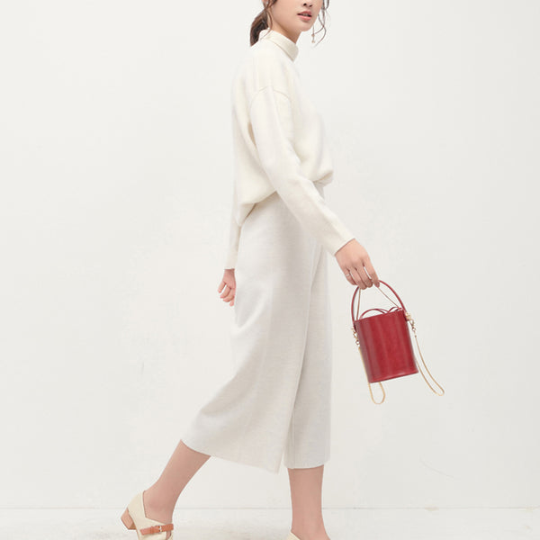 Chic Womens Red Leather Crossbody Bucket Bag Handbags Purse for Women