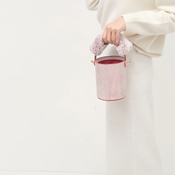 Chic Womens Wax Leather Crossbody Bucket Bag Handbags Purse for Women Accessories