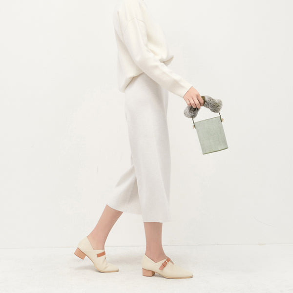 Chic Womens Wax Leather Crossbody Bucket Bag Handbags Purse for Women Details