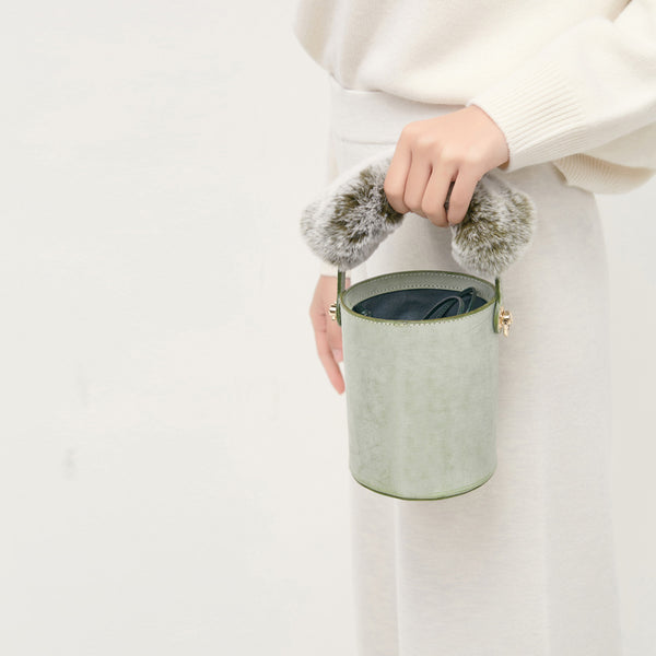 Chic Womens Wax Leather Crossbody Bucket Bag Handbags Purse for Women