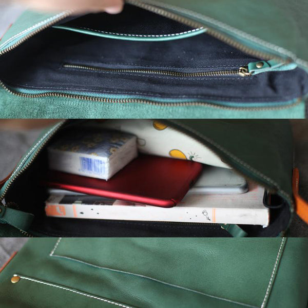 Classic Womens Green Leather Satchel Bag Crossbody Bags Shoulder Bag best