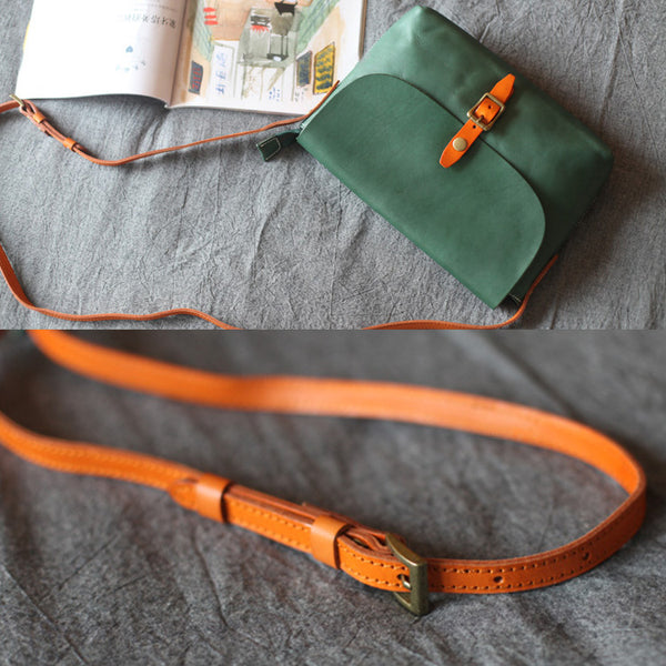 Classic Womens Green Leather Satchel Bag Crossbody Bags Shoulder Bag chic