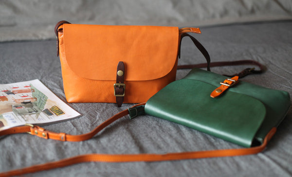 Classic Womens Green Leather Satchel Bag Crossbody Bags Shoulder Bag cool