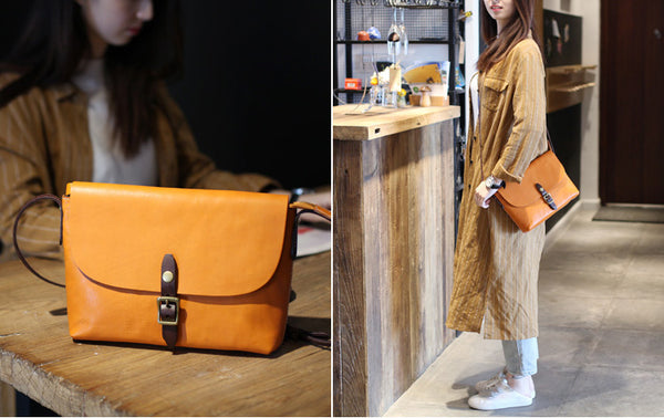 Classic Womens Green Leather Satchel Bag Crossbody Bags Shoulder Bag gift