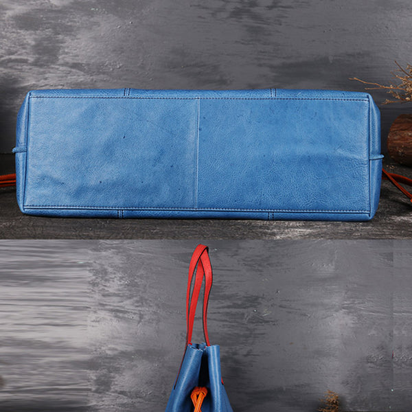 Classical Womens Genuine Leather Tote Bags Handbags Purses for Women Chic