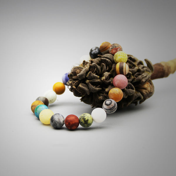 Colourful Natural Stone Beads Bracelet Handmade Couple Jewelry Accessories Women Men