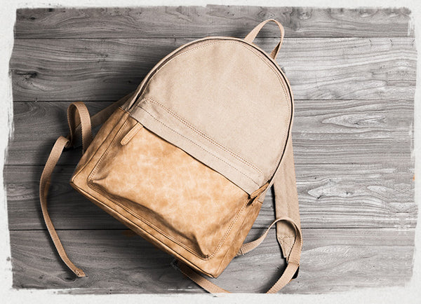 Womens Cool Canvas And Vegan Leather Backpacks Rucksack Purse For Women Chic