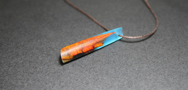 Cool Colored Epoxy Resin Wood Pendant Necklace Handmade Jewelry for Women and Men beautiful