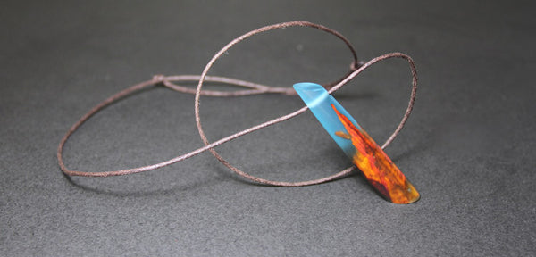 Cool Colored Epoxy Resin Wood Pendant Necklace Handmade Jewelry for Women and Men Charm