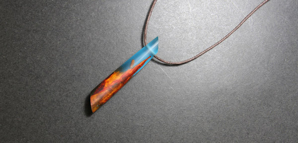 Cool Colored Epoxy Resin Wood Pendant Necklace Handmade Jewelry for Women