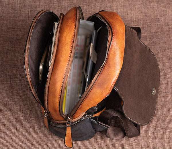 Cool Ladies Embossed leather Backpack Purse With Built In Universal USB Port For Women Inside